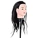 Anself Synthetic Head Hairdressing Training Practice Head Long Hair Black Dummy Model Mannequin Cut with Clamp