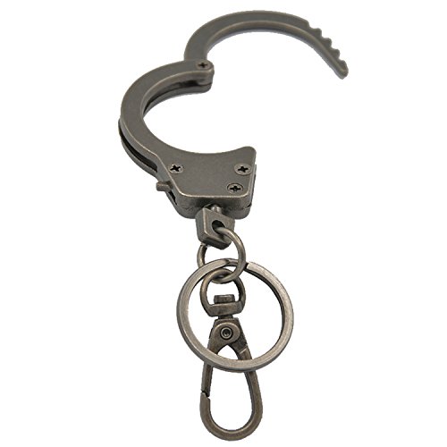 Mini antike Single Handschellen geformten Metall Schlüsselanhänger Keychain Schlüsselanhänger grau - 3