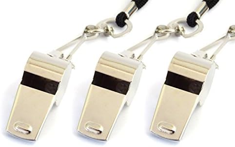 Referee whistle (Pack of 3), Elstead metal coaches/referees whistle for football rugby basketball netball hockey and other sports or schools
