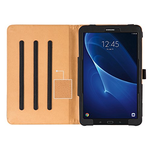 Galaxy Tab A 10.1 Hülle, E-Tree Smart Hülle Schutzhülle Tasche Folio PU-lederne Cover für Samsung Galaxy Tab A 10.1″ (SM-T580 / T585) Tablet – Schwarz - 4