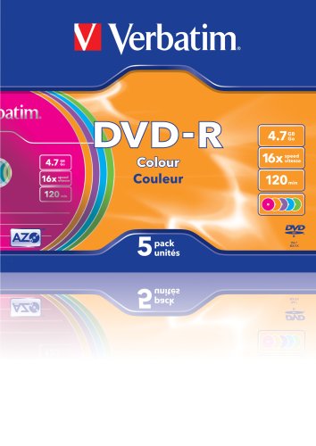 Verbatim DVD-R Advanced AZO + 16x Speed Colour Surface 5er Pack Slim Case DVD-Rohlinge - 3