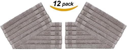 ROHI Salon Towels Easy Care, Ringspun Cotton for Maximum Softness and Absorbency, 12-pack - Grey (30cm x 30cm)