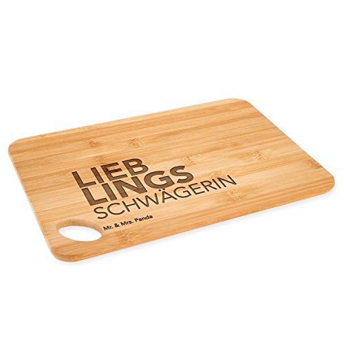 Mr. & Mrs. Panda Bambus – Schneidebrett Beste Schwägerin der Welt – 100% mit Liebe handgefertigt – Geschenk Geschenkidee Danke Dankeschön Anhänger Bedanken Geburtstag Weihnachten Jubiläum Valentinstag Schenken Liebe Danke Liebesgeschenk - 3