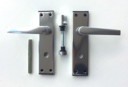 Aluminium Door Handles Lever Bathroom with Channel - Polished Anodised