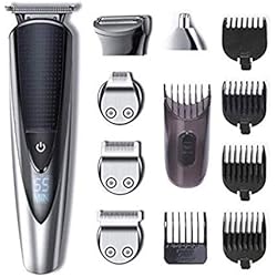HATTEKER Tondeuse Barbe Tondeuse Cheveux Tondeuse Nez-Oreilles Electrique homme à barbes rasoir Impermeable 5 en 1 Pour Couper Barbe Cil de corps Nez Poils