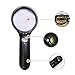 Produktbild MOGOI LED-Lupe, Handlupe mit 2 Linsen, mit 3 LED-Lichtern zum Lesen von Karten, Münzen, Karten, Briefmarken, Schmuck Senioren (3X 45X)