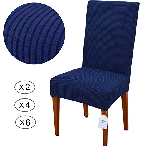 Coprisedia Lavabile Estraibile, Coprisedie Con Schienale, Velluto, Molto Facile Da Pulire E Resistente, Coprisedile, Moderna Sala Da Pranzo, Hotel, Arredamento Ristorante ( Color : Blue , Size : 2pcs