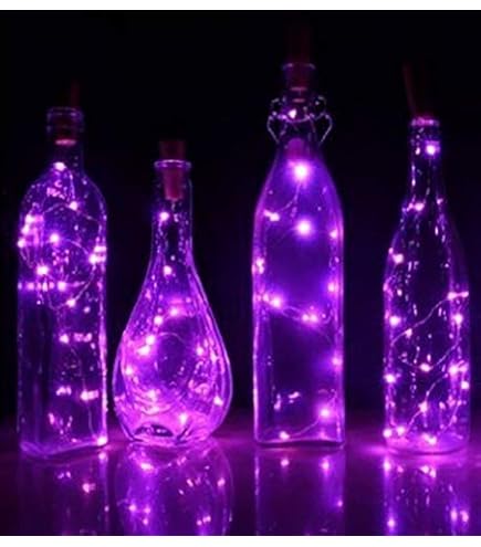 Kaluo - Luci da bottiglia con 30 LED di colore caldo, confezione da 10 pezzi, in filo di rame, funzionamento a batteria, per bottiglie di vino, per feste, matrimoni, decorazioni natalizie