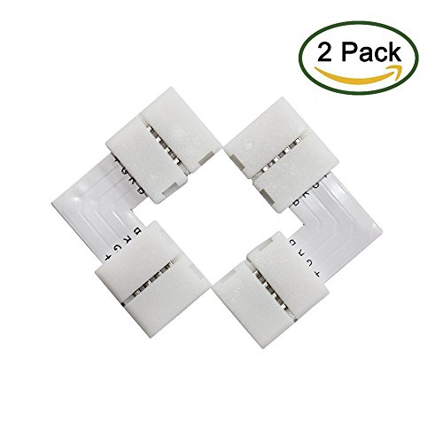 Simfonio LED Streifen Steckverbinder 10mm 4 Pin L-Form für 5050 RGB LED Streifen Lichter ( 2 PCS)
