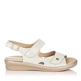 sandalias pitillos verano 2019  PITILLOS 5503 Sandalia Piel VELCROS Confort Mujer Plata 39