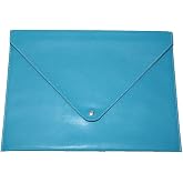 2K PU Deri A4 Dosya Klas&ouml;r&uuml; Belge Tutucu Su Ge&ccedil;irmez Portf&ouml;y Zarf Dosya Klas&ouml;r Kılıf &Ccedil;ıt&ccedil;ıtlı Dosya 25,5X33,5 CM -TURKUAZ