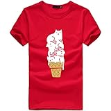 iHENGH Karnevalsaktion Damen Top Bluse Lässig Mode T-Shirt Frühling Sommer Bequem Blusen Frauen Mädchen Plus Size Cat Print Tees Shirt Kurzarm T-Shirt Bluse Tops
