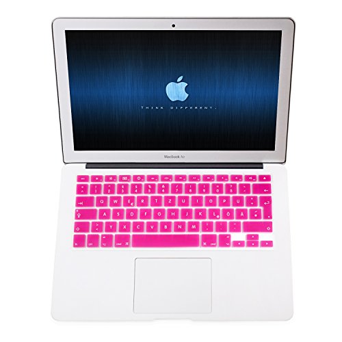 Incutex QWERTZ Silikon Tastaturschutz Tastenschutz Kratzschutz für MacBook (deutsche Tastenfolge) Rot