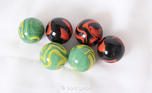 Preisvergleich Produktbild Murmeln ca. 35 mm schwaz / grün (6 St.)