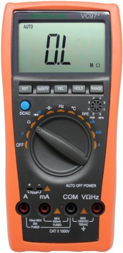 AideTek VC97+ Digital Auto Range Multimeter Tester Capacitor Amp Voltage AC DC Temp Diode Buzz Frequency