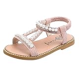 Mustertyp: Umrandet OYSOHE Kinder Sandalen, Baby Mädchen Bowknot Perle Kristall Sandalen Römischen Sandalen Prinzessin Schuhe (26 EU, ZA-Rosa)