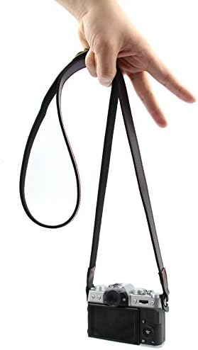WITHLIN Adjustable Handmade Leather shoulder strap for Mirrorless Cameras Digital Dslr (Pentax, Canon, Panasonic, Leica, Sony, Samsung,M4/3, NEX, Fujifilm, etc) (Black)