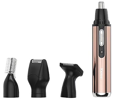 Kemei Tondeuse sourcil, 4 en 1 Tondeuse Nez Oreilles Rasoir Homme Rechargeable Tondeuse Barbe 360 degrés Appareil Electrique de la multifonction Pour Le Nez/L'oreille/Le Sourcil/La Coupe de Cheveux&Hair Trimmer