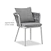 Produktbild Freizeitstuhl,DASENLIN Stuhl, Home Webbing Webstuhl, solider Aluminiumrahmen Stuhl, Weberei Gartenliege, Größe W61XD65XH70cm, Gurtstuhl grau weiß (Einzelstück)