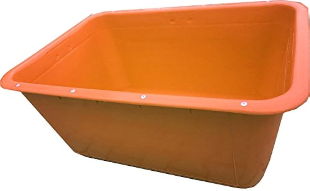 UvV®-FMK 2te Wahl Mörtelwannen ohne Kranösen (aber mit Randverstärkung) mit Fehlfarben, Farbabweichungen, 200 Liter (Orange)