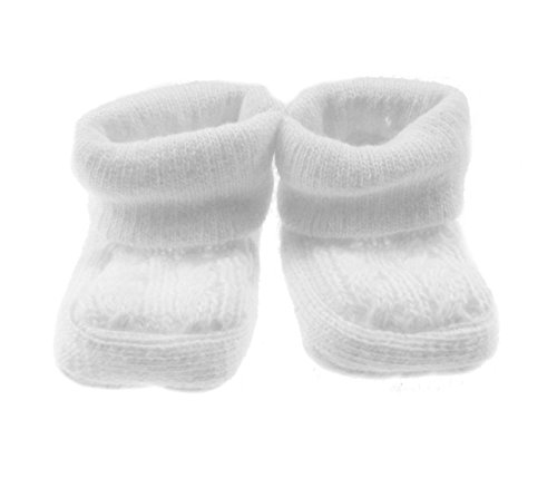 Newborn Baby Girls Boys Cable Knit Booties WHite