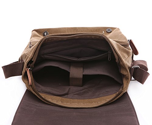 BAOSHA MS-08 Canvas Umh  ngetasche Schultertasche 15 Zoll Computer Laptop Tasche Crossbody Messenger Bag f  r Arbeit Uni Reise Sport  Schwarz 