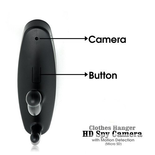 Preisvergleich Produktbild Xingan Überwachungskamera Kleiderhaken mit Spion versteckte Kamera, Schwarz Hakenkamera Minikamera im Kleiderhaken mit Motion Detection Bewegungsmelder + 4GB TF-Karte
