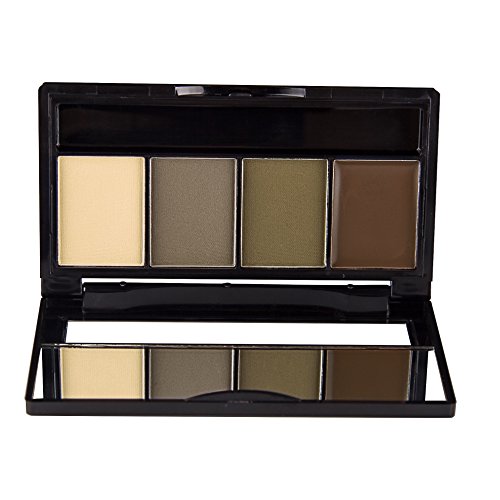 DE’LANCI 4 Color Pro-Augenbraue -Puder-Palette mit 4Pcs Augenbrauen Schablonen Set (Farbe 1) - 2