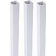 Max-EMA Global Square Cable Box Self Adhesive Pvc Trunking White 95cm x 3pc 16x16mm Wall Cord Cover Concealer On-Wall Wire Paintable Management Raceway To Hide Wires - Pack Of 1 (3Pcs of 16X16X950mm)