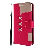 Lomogo Galaxy J6+ (J6Plus) Core Case, Leather Wallet Case with Kickstand Card Holder Shockproof Flip Case Cover for Samsung Galaxy J6+ (J6 Plus) - LOGHU040178 Hot Pink