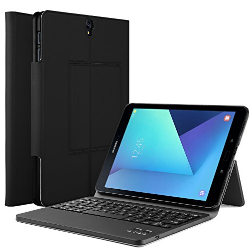 iBetter Samsung Galaxy Tab S3 9.7 Bluetooth Tastatur Hülle Keyboard Case [QWERTZ Tastatur]-tastatur Hülle Ultradünn leicht SmartShell Ständer Schutzhülle mit magnetisch abnehmbar drahtloser Bluetooth Tastatur für Samsung Galaxy Tab S3 9.7 Tablet (SM-T820 / T825 2017 Modell) (Schwarz)