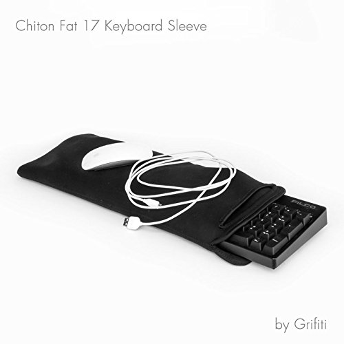 Grifiti Chiton Fat 17 Neopren-Hülle für Tastatur, 16,5 cm x 45,7 cm, für 10keyless Mechanical Standard-Tastaturen, Logitech Amazon Basics, Ivation, Azio, Razer, Steelseries, CM Storm, CM Quickfire und andere Fat 10keyless Tastaturen (43,2 – 48,3 cm) mit Maus-Tasche - 7