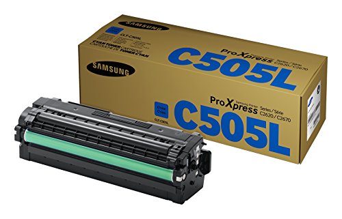 Samsung CLT-C505L/ELS Original Toner (Kompatibel mit: SL-C2620DW/C2670FW/C2680FX) cyan
