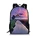Produktbild gthytjhv Scenery Decor,Still Lake View with Misty Purple Sunny Sky and Big Mountain on The Background Boy Girl School Backpack Mens Womens Sports Bag