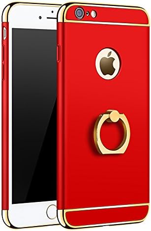 WYBAN iPhone 6 plus, iPhone 6s plus Case, 3 in 1 Ultra Thin Hard Anti-Scratch Shockproof Electroplate Frame with Coated Surface Excellent Grip Case for Apple iPhone 6 plus, iPhone 6s plus (Iphone6plus/6splus, Red)