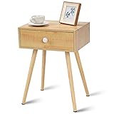 【Cajón configurado】La mesita es equipada con espacio amplio para almacenar las cosas gracias al cajón configurado, le permita que ordene las pertenencias dispersas y las guarde bien.