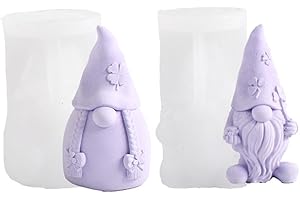 Kunoli 2 stampi in silicone a forma di gnomo natalizio, 3D, in silicone, per candele, fai da te, decorazioni natalizie