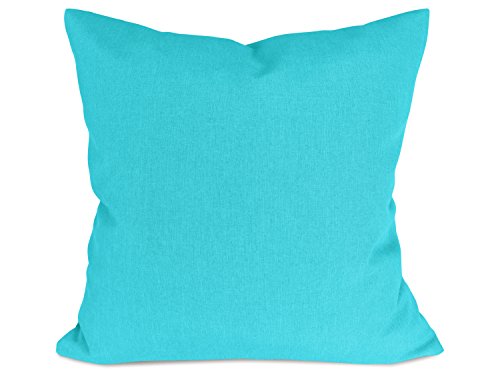 Doppelpack zum Sparpreis – Milano – Kissenhüllen erhältlich in 23 Unifarben und 2 verschiedenen Größen – hochwertiger Polsterstoff mit Perleffekt, türkis, 40 x 40 cm - 3