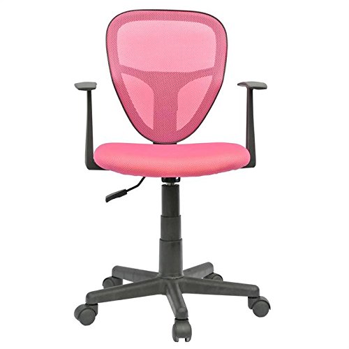IDIMEX Chaise de Bureau Enfant Studio Fauteuil pivotant Ergonomique accoudoirs, siège à roulettes Hauteur réglable, revêtement Mesh Pink