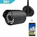 Produktbild IP Kamera 720P HUAYUU Überwachungskamera für Außen Wasserdicht WLAN Kamera für Außen/IP überwachungskamera/WiFi für Outdoor/Indoor,Bewegungserkennung, Unterstützung FTPBis zu 128GB SD Karte-Schwarz