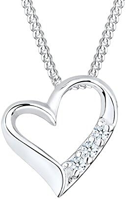 DIAMOREDiamonds Necklace Women Heart Pendant Eternity with Diamond (0.04 ct.) in 925 Sterling Silver