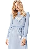 maxikleid spitze Maxi-Länge find. Damen Maxi-Spitzen-Kleid Blau (Blue Striped), 38 (Herstellergröße: Medium)
