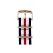 Produktbild Roobaya Apple Watch Nylon Armband Blau Weiß Rot gestreift 42 mm: Wechselarmband mit Adapter und Schließe in Aluminium Roségold, für Series 1, 2, 3