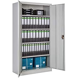 TecTake 800412 Armoire de Bureau Metallique Verrouillable avec Étagères - diverses Tailles au Choix (180x90x40 cm | No. 402483)
