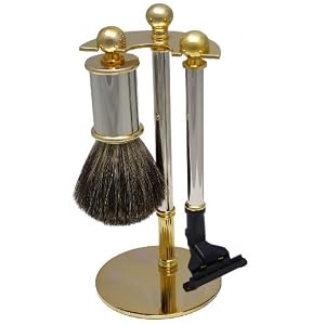 3-Piece Shaving Set Badger Hair Shaving Brush / Razor and Representative Metal Holder