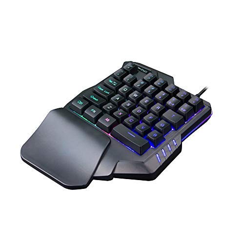 Preisvergleich Produktbild Sodoop G30 Gaming-Tastatur mit kabelgebunden, LED-Hintergrundbeleuchtung, 35 Tasten, einhändige Membran-Tastatur schwarz schwarz