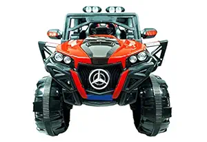 GettBoles Big Wheeler 4x4 Battery Operated Electric Ride on Jeep for Kids to Drive with Swing, Music and Remote Control- Suitable for Children of Age 2 to 8 Years (Red)