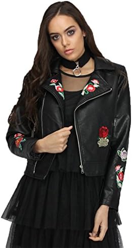 Moshow Women Coat Imitation Leather Outfit Slim Jacket Hip-Hop Autumn Coat Punk Outerwear