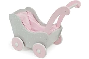 Bayer Chic 2000-Poussette de poupée en Bois, 425 91, Puntos Grey, 55 x 31 x 45 cm