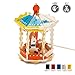 Produktbild Riva776Yale DIY 3D Karussell-Form Holz Puzzle Simulation Tier Montage Spielzeug Pädagogisches Spielzeu mit 5-Farben-Pigment